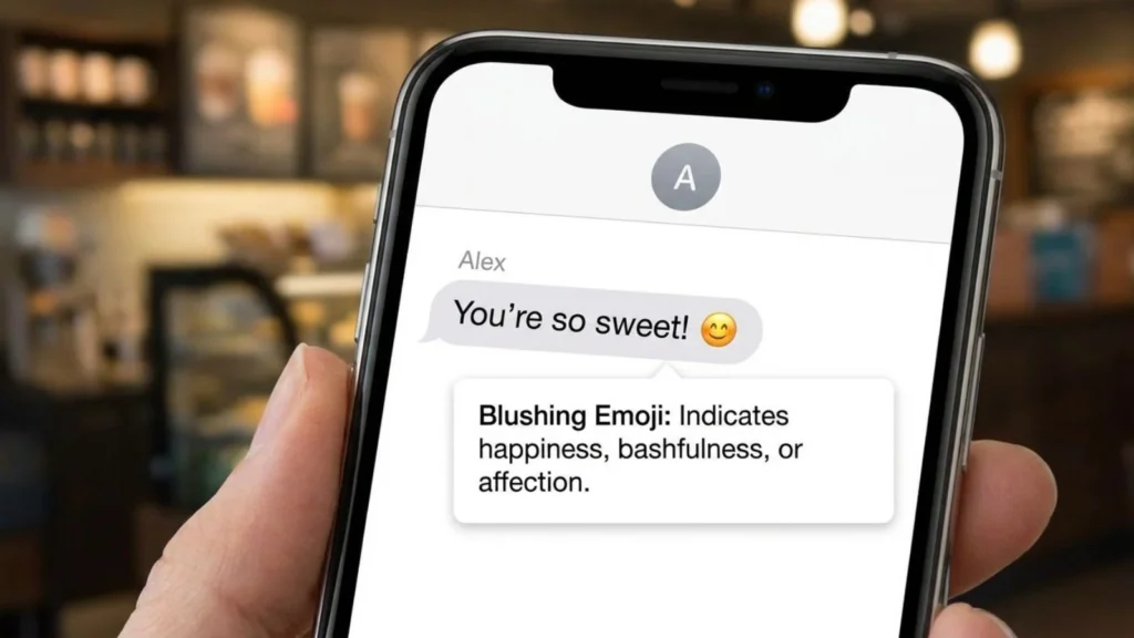 Blushing Text Emoji Mean