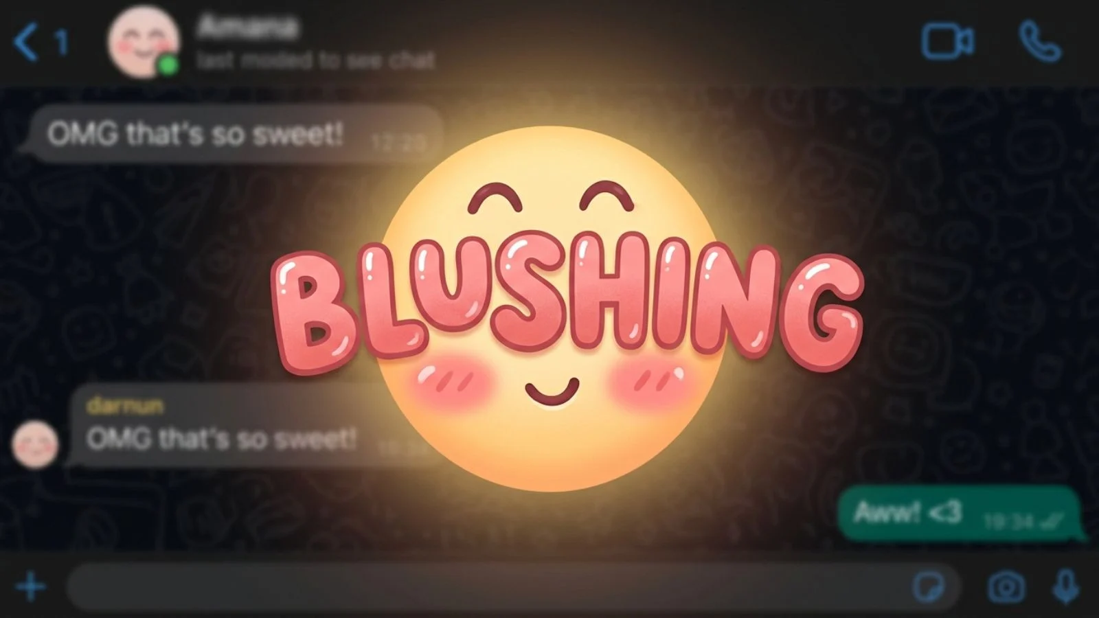 Blushing Text Emoji